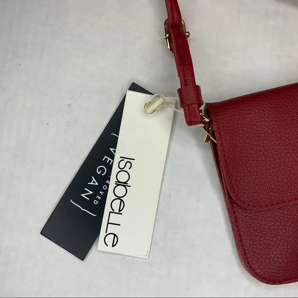 Isabelle Wine Vegan Leather Crossbody Wallet